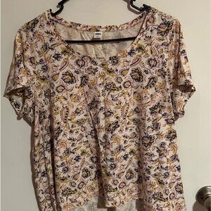Old Navy Tan Relaxed Short Sleeve Blouse